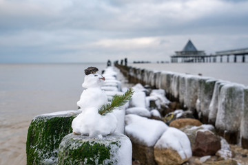 Schneemann an der Ostsee