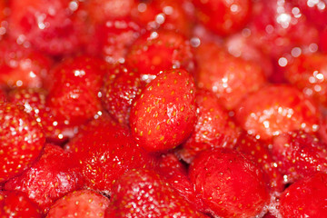 red strawberry jam background texture