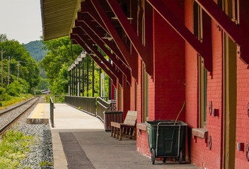 historic red brick train depot 