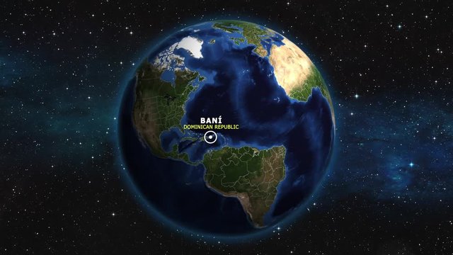 DOMINICAN REPUBLIC BANI ZOOM IN FROM SPACE