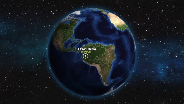 ECUADOR LATACUNGA ZOOM IN FROM SPACE