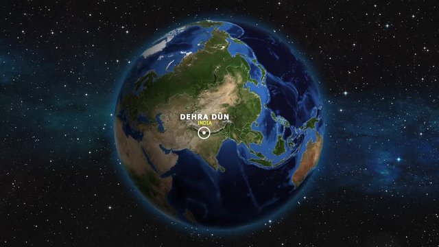 INDIA DEHRA DUN ZOOM IN FROM SPACE
