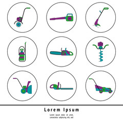Garden tools icons