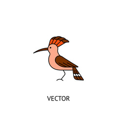 Hoopoe bird icon © Vasilina