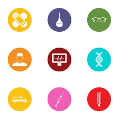 Medical surveillance icons set. Flat set of 9 medical surveillance vector icons for web isolated on white background