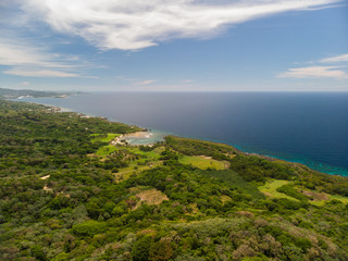 Fototapeta na wymiar Beutuful Aerial View Of Caribbean Sea From A Tropical Island