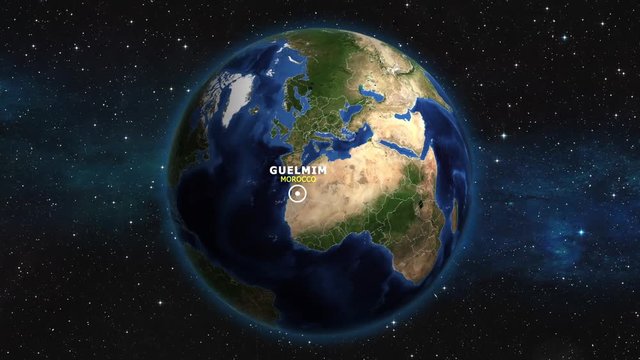 MOROCCO GUELMIM ZOOM IN FROM SPACE
