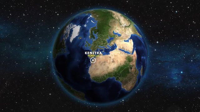 MOROCCO KENITRA ZOOM IN FROM SPACE