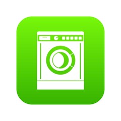 Washing machine icon digital green for any design isolated on white vector illustration