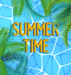 Summer time background with tropical leaf.
