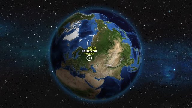 RUSSIAN IRKUTSK ZOOM IN FROM SPACE