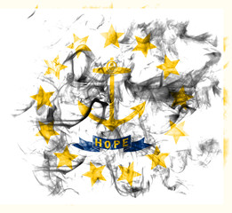 Rhode Island state smoke flag, United States Of America