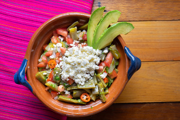 Mexican nopal cactus salad