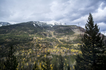 Snow covered peak in Rocky Mountains