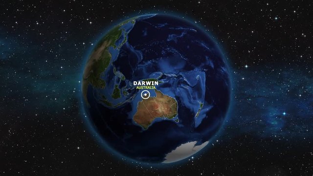 AUSTRALIA DARWIN ZOOM IN FROM SPACE