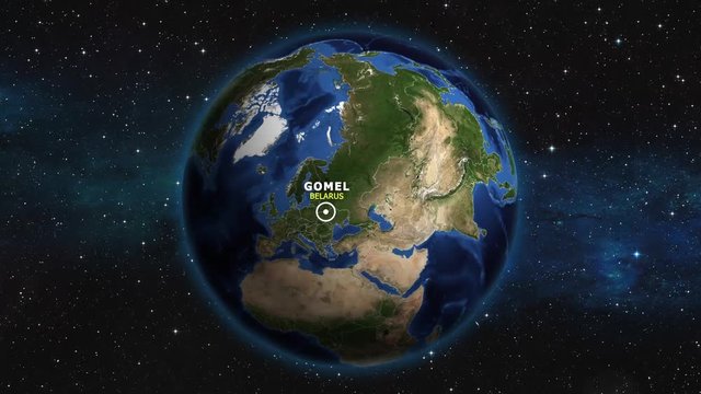 BELARUS GOMEL ZOOM IN FROM SPACE