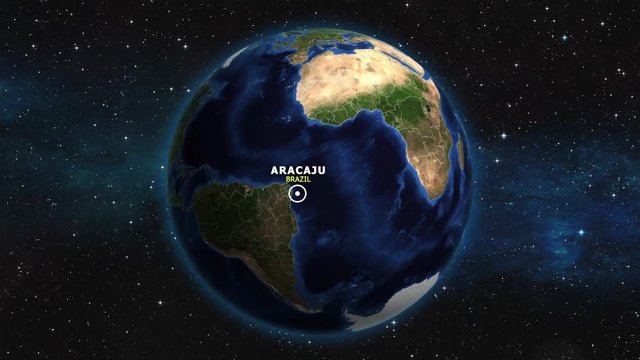 BRAZIL ARACAJU ZOOM IN FROM SPACE