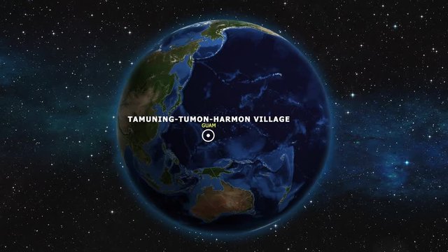 GUAM TAMUNING TUMON HARMON VILLAGE ZOOM IN FROM SPACE