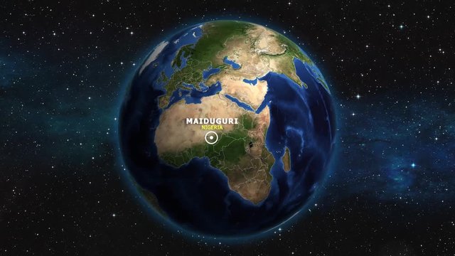 NIGERIA MAIDUGURI ZOOM IN FROM SPACE