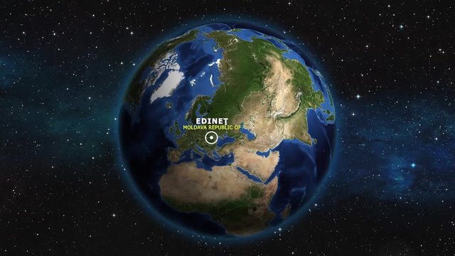 MOLDAVA REPUBLIC OF EDINET ZOOM IN FROM SPACE