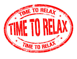 Time to relax grunge rubber stamp
