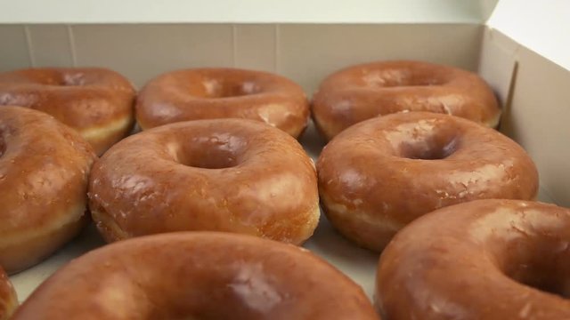 Donut Box Opens Moving Shot