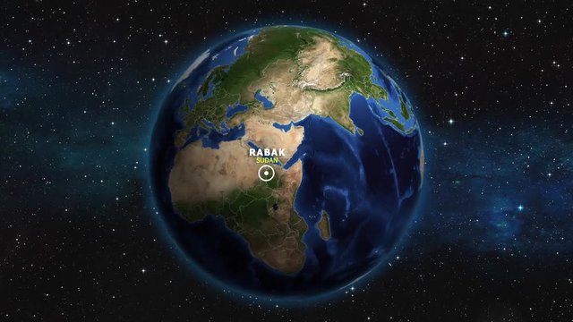 SUDAN RABAK ZOOM IN FROM SPACE