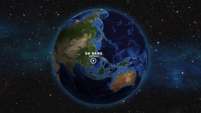 VIETNAM DA NANG ZOOM IN FROM SPACE