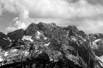 Snowy mountain peaks in the German Alps