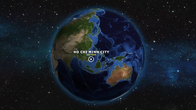 VIETNAM HO CHI MINH CITY ZOOM IN FROM SPACE