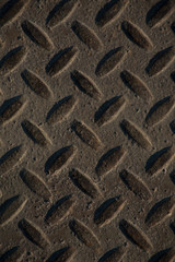 Grunge Wallpaper Industrial Checker Plate Background Texture with Worn Rusty Diamond Tread Pattern