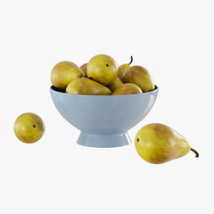 Pears in a light blue vase