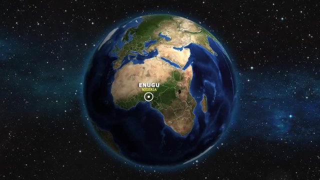 NIGERIA ENUGU ZOOM IN FROM SPACE
