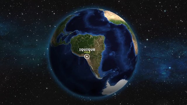 CHILE IQUIQUE ZOOM IN FROM SPACE