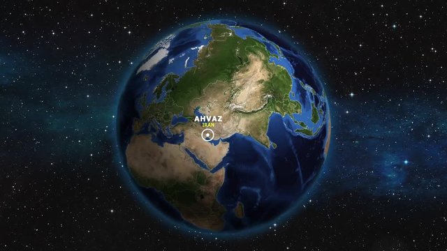 IRAN AHVAZ ZOOM IN FROM SPACE