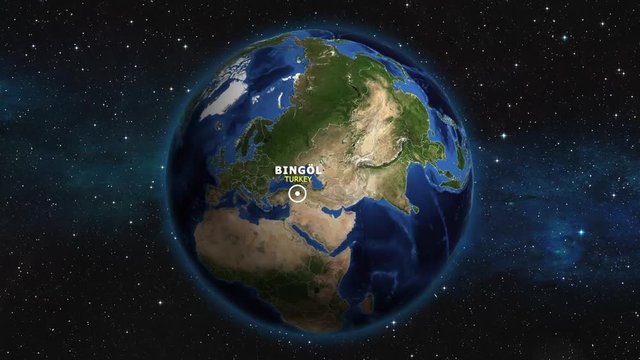 TURKEY BINGOL ZOOM IN FROM SPACE