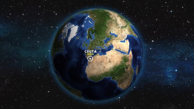 SPAIN CEUTA ZOOM IN FROM SPACE