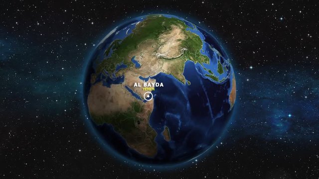 YEMEN AL BAYDA ZOOM IN FROM SPACE