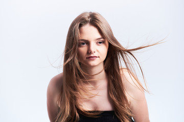 Fototapeta premium Studio portrait of young beautiful woman