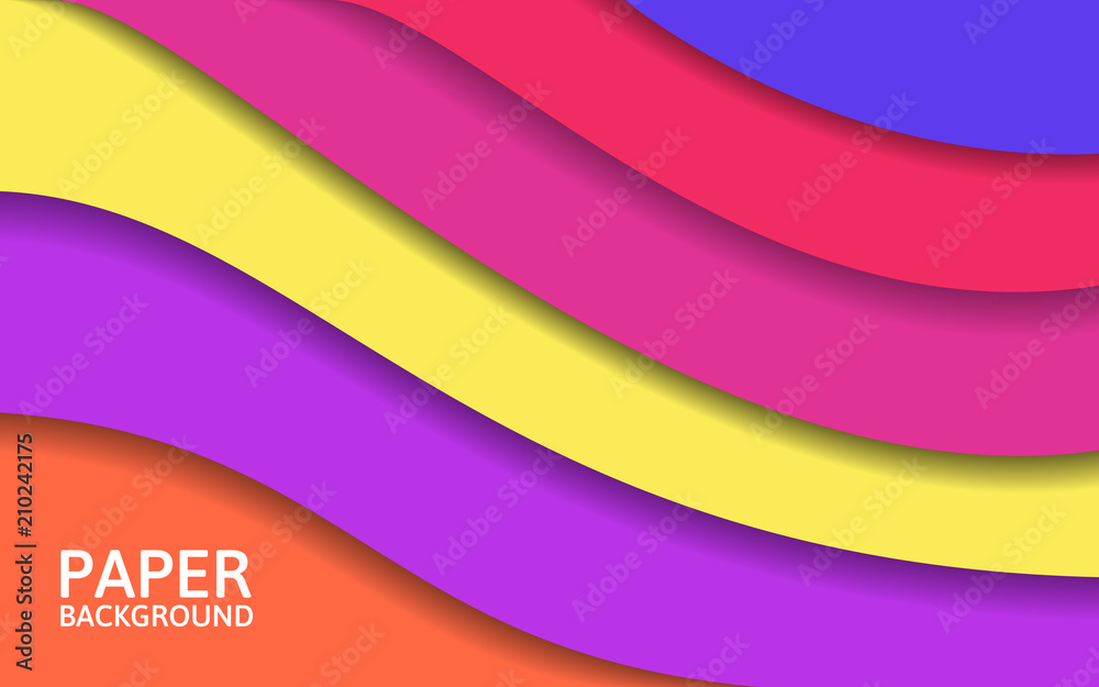 Canvas Prints abstract colorful layers. paper cut shapes. bright design for website or poster. modern backdrop. ve