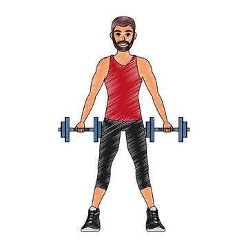 Fitness man lifting weights