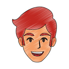 Young man face cartoon