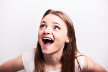 Beauty portrait of young funny woman