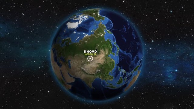 MONGOLIA KHOVD ZOOM IN FROM SPACE
