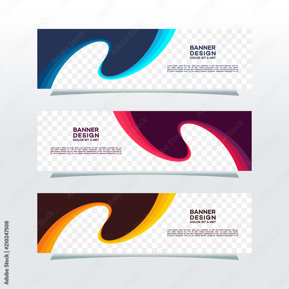 Wall mural abstract web banner design background or header templates in transparent background
