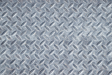 Worn Polished grungy Industrial Checker Plate Background Texture with Rusty Worn Embossed Raised Diamond Pattern Wallpaper