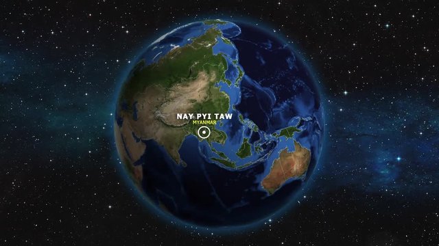 MYANMAR NAY PYI TAW ZOOM IN FROM SPACE