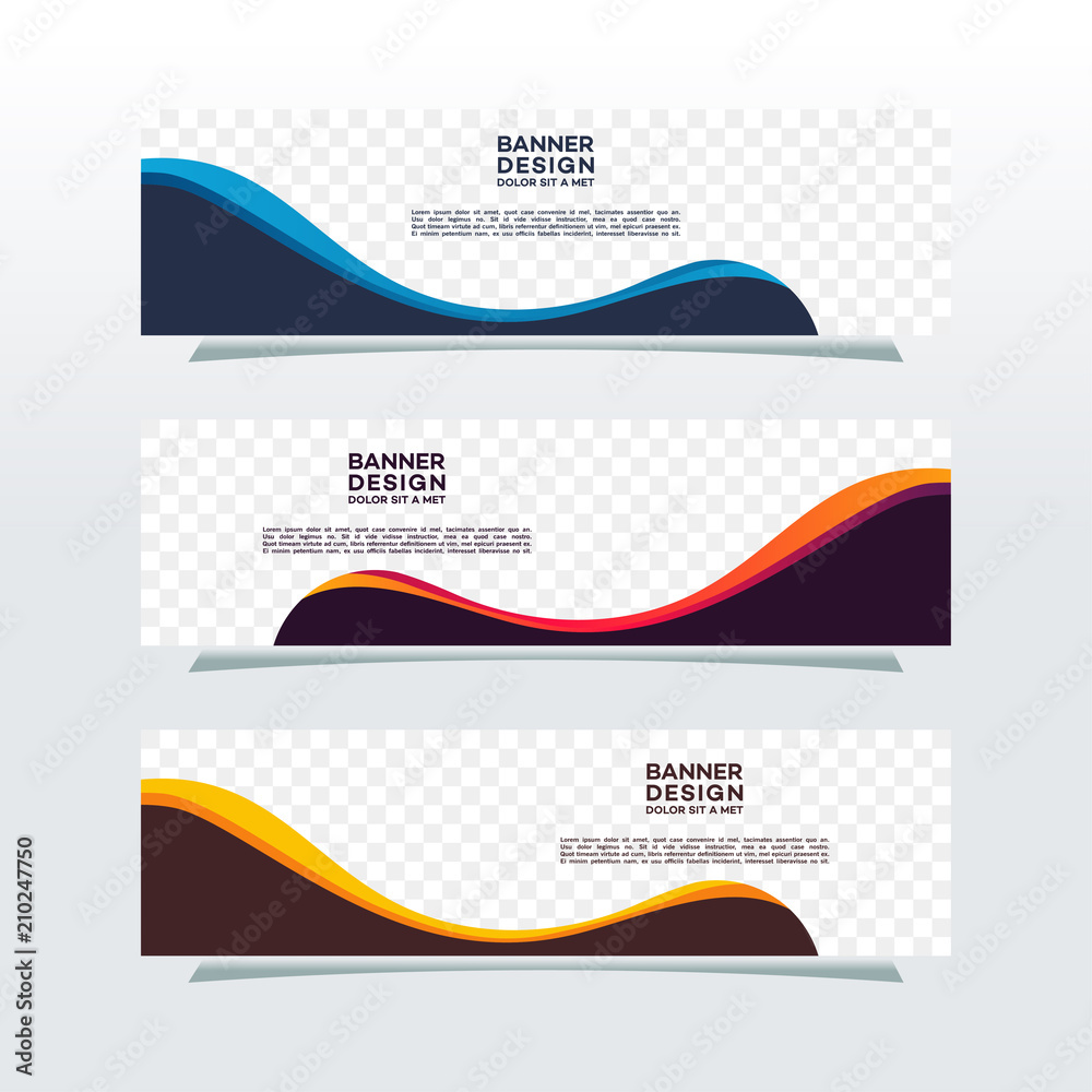 Wall mural abstract web banner design background or header templates in transparent background