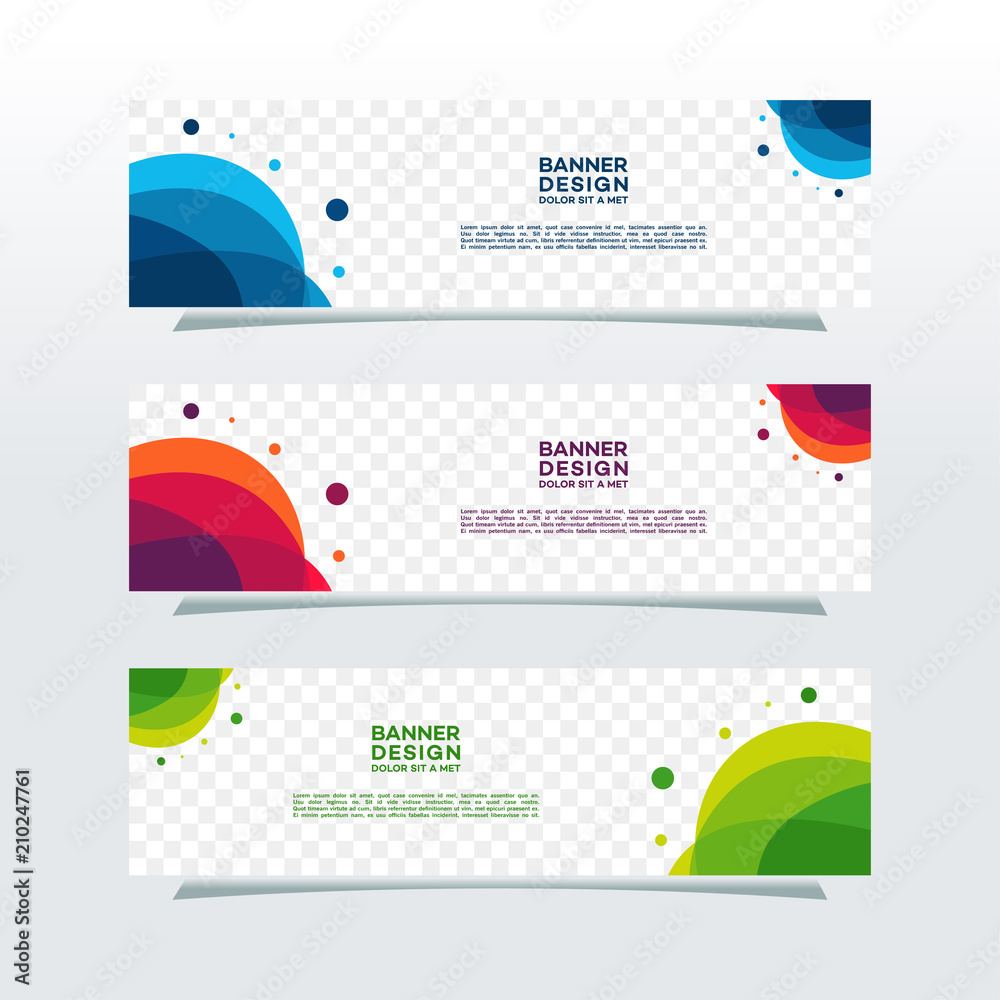 Wall mural abstract web banner design background or header templates in transparent background
