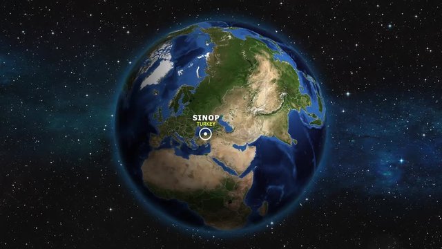 TURKEY SINOP ZOOM IN FROM SPACE